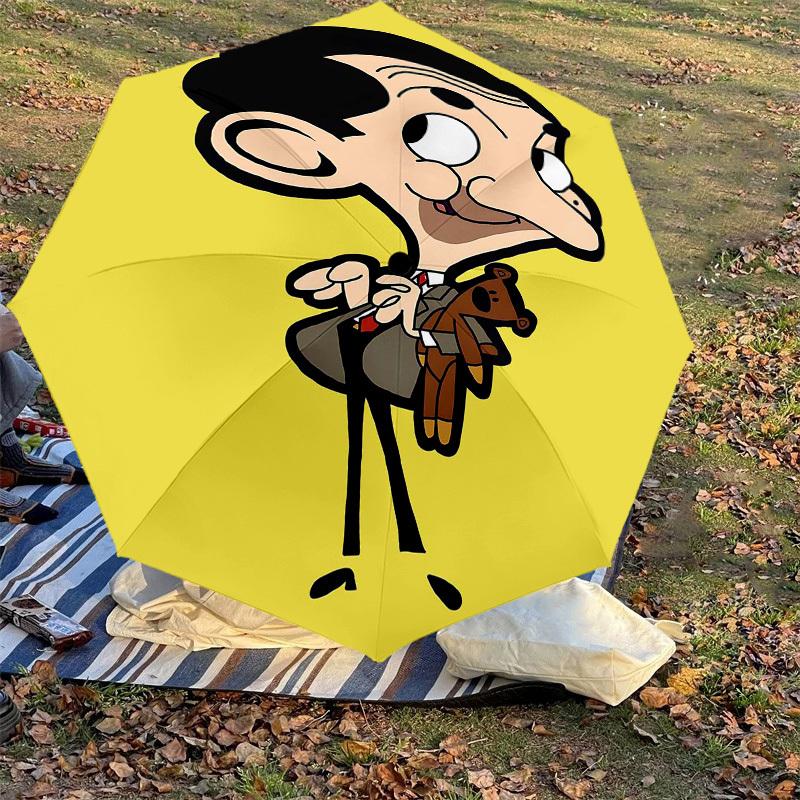 1PC Mr. Bean Umbrella-8-Rib Reinforced, Automatic Open, Lightweight & Durable, Cute Fashion Accessory for Outdoor-Y0380