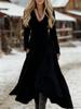 2025 Westlicher Cowboy-Stil Schlank geschnitten Langarm Patchwork Kleid