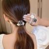 Luxury Pearl Cubic Flower Hair Scrunchie 2P SET