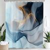 1pc Fluid Modern Geometric Black Brown Shower Curtain,Bathroom Decorative Curtain, Printed Fabric Home Curtain with Hooks