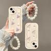 Rainbow Heart Case for iPhone 16 17 Pro Max 15 With Detachable BraceletCute Laser Sparkle Phone Cover