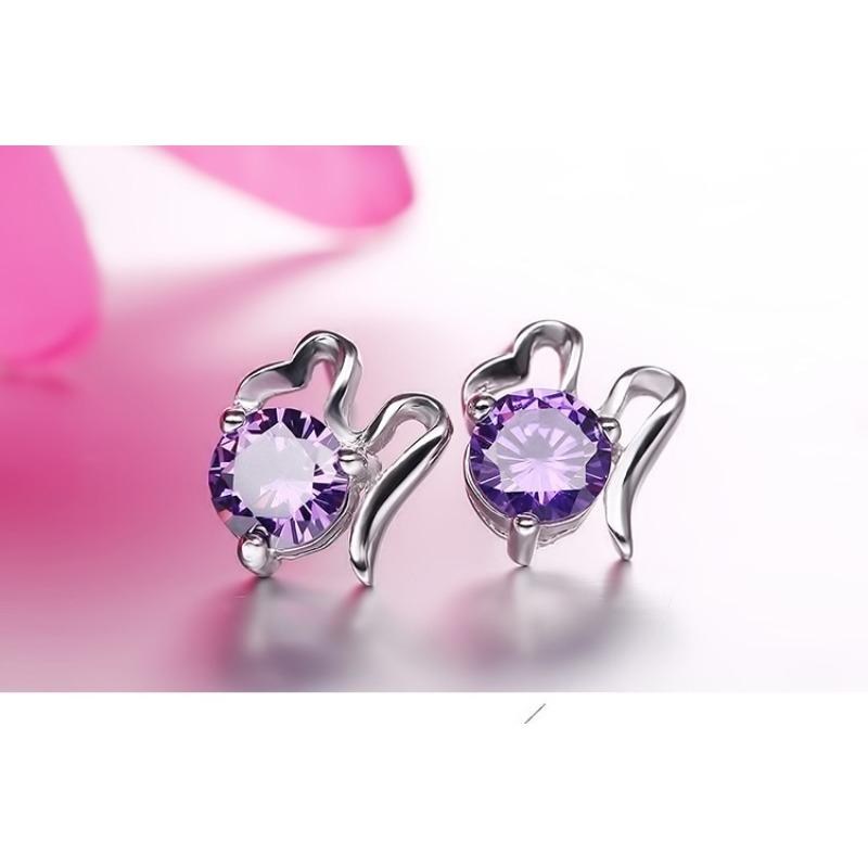 Kreatywne Modne Kolczyki Asymetryczne Kolczyki Sztyfty w Kształcie Serca Kolorowe Kolczyki Sztyfty w Kształcie Chmurek Damskie Kolczyki Sztyfty z Cyrkoniami