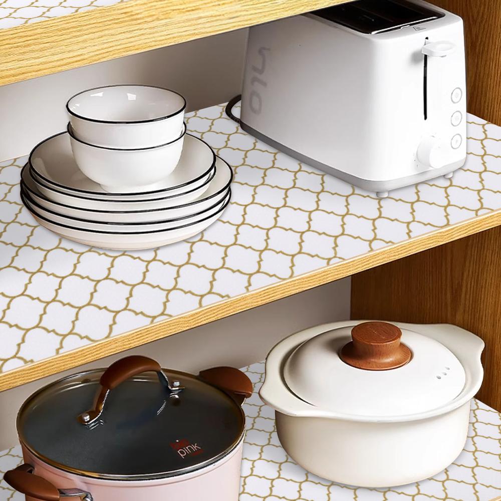 1roll Refrigerator Pad Anti-slip Waterproof Refrigerator Shelf Liner Non-adhesive Drawer Liner Easy To Clean Kitchen Cabinet