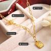 European Winter Zircon Hexagram Pendant Necklace In 18K Gold-Plated Titanium Steel
