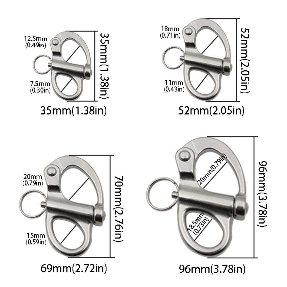 Jaw Swivel Snap Shackle Stainless Steel Quick Release Shackle Hook Chain Shackle  Halyards