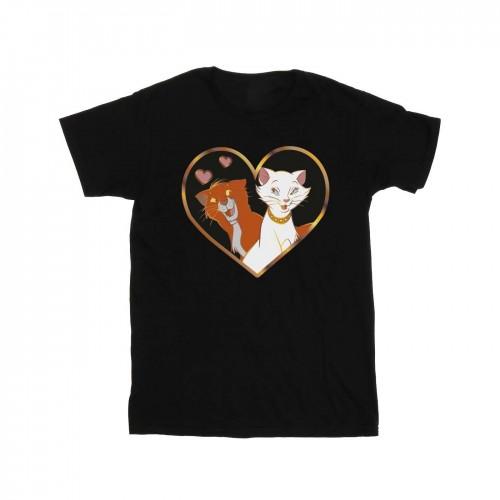 Disney Womens/Ladies The Aristocats Heart Cotton Boyfriend T-Shirt