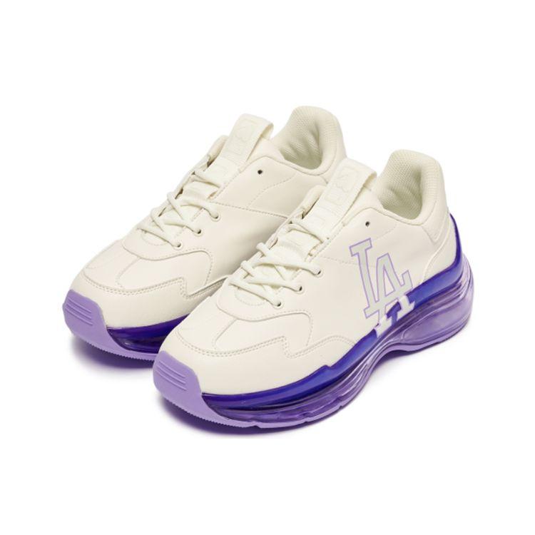 MLB Big Ball Chunky Synthetic Leather Comfortable Thick Sole Non-Slip Wear-Resistant Low-Top Dad Shoes Unisex sneaker Light-Purple 3ASHCDA1N-07LDL