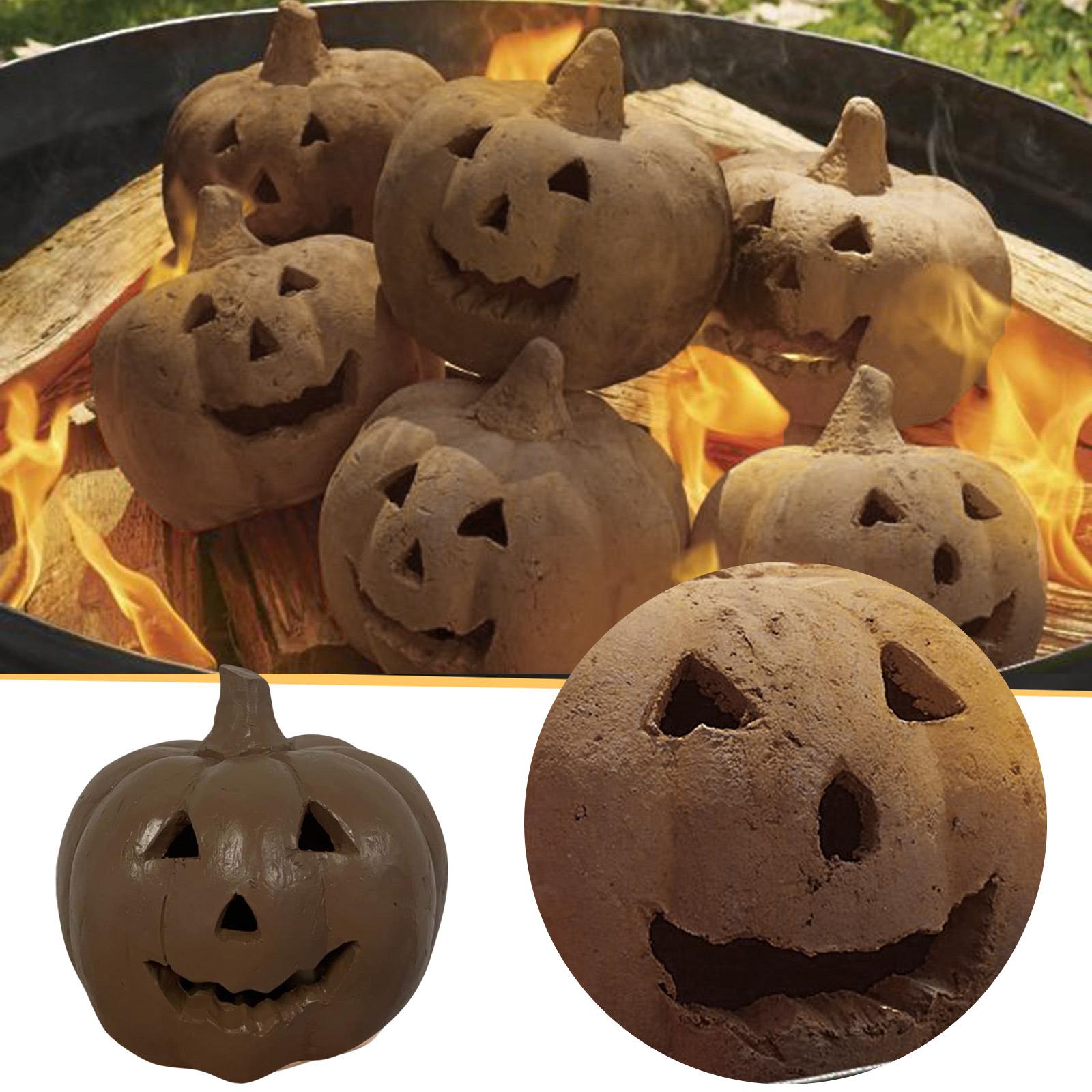 

Тыквы для костра, имитация тыквы Многоразовые огнестойкие ямы для костра Хэллоуин Декор для вечеринки, барбекю, костра, каминов бежевый