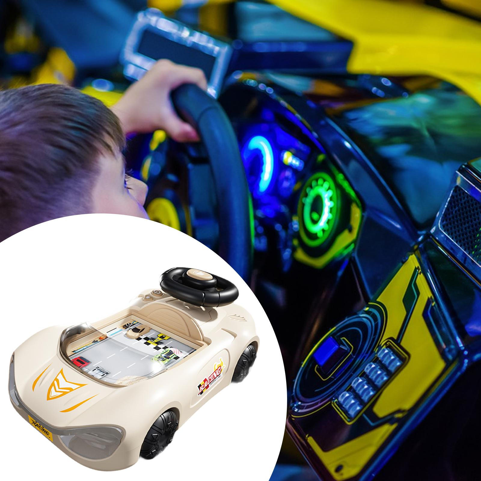 Игрушечный руль приключенческого автомобиля с музыкой, развивающая игра-симулятор вождения для детей Beige Brown
