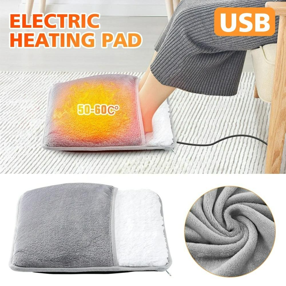 USB Electric Foot Heating Pad Feet Warmer Heater Household Soft Plush Thermal Blanket Foot Warming Mat Home Office Bedroom