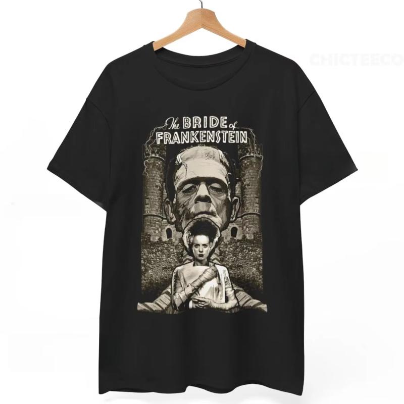Printed street fashion daily wear Frankensteins Bride horror movie Tshirt enthusiast Tshirt fan gift Tshirt S