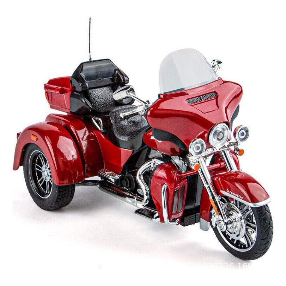 

Моделирование 1/9 сплава Harley Davidson Tricycle Модель мотоцикла Украшение 1/9-Size:19.5*10*11cm красный