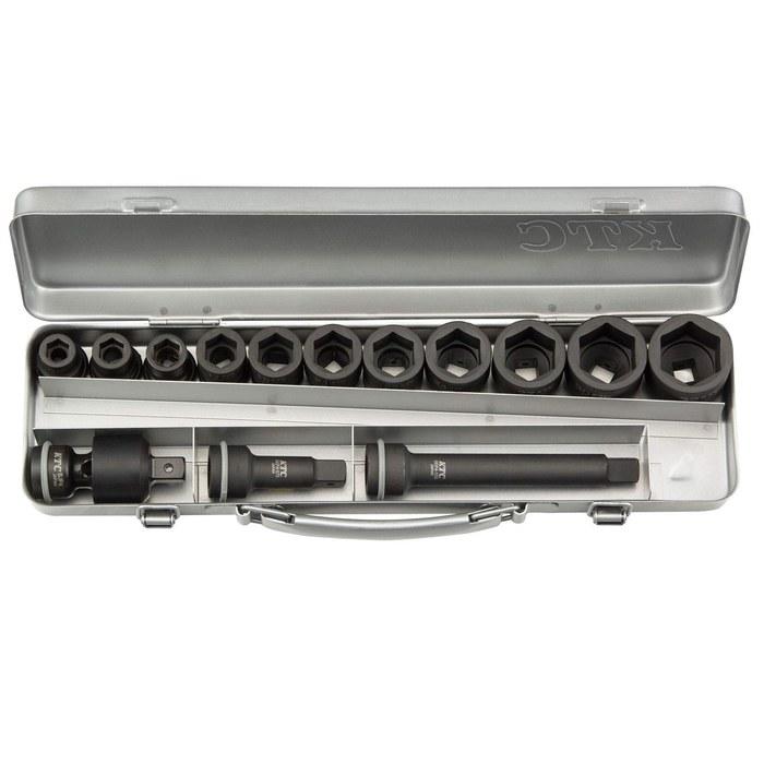 [Kyoto Machine Tool] 14-Piece 12.7mm Impact Wrench Socket Set, Standard TBP411PA, Black