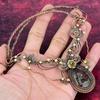 Dragon Bloodstone Gemstone Necklace Copper Wire Wrapped Adjustable Chain Necklace