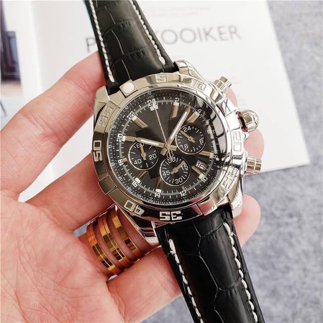 Nowy męski zegarek kwarcowy z chronografem ze stali nierdzewnej, srebrny, złoty, czarny, niebieska tarcza, stoper
