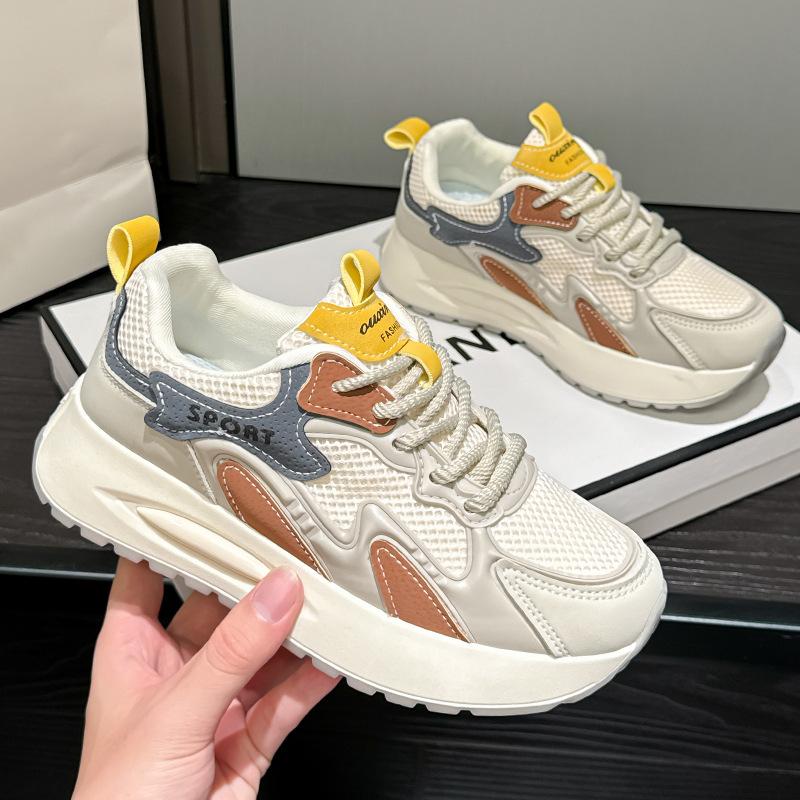 Spring and Autumn new mesh breathable sneakers platform casual dad shoes 35