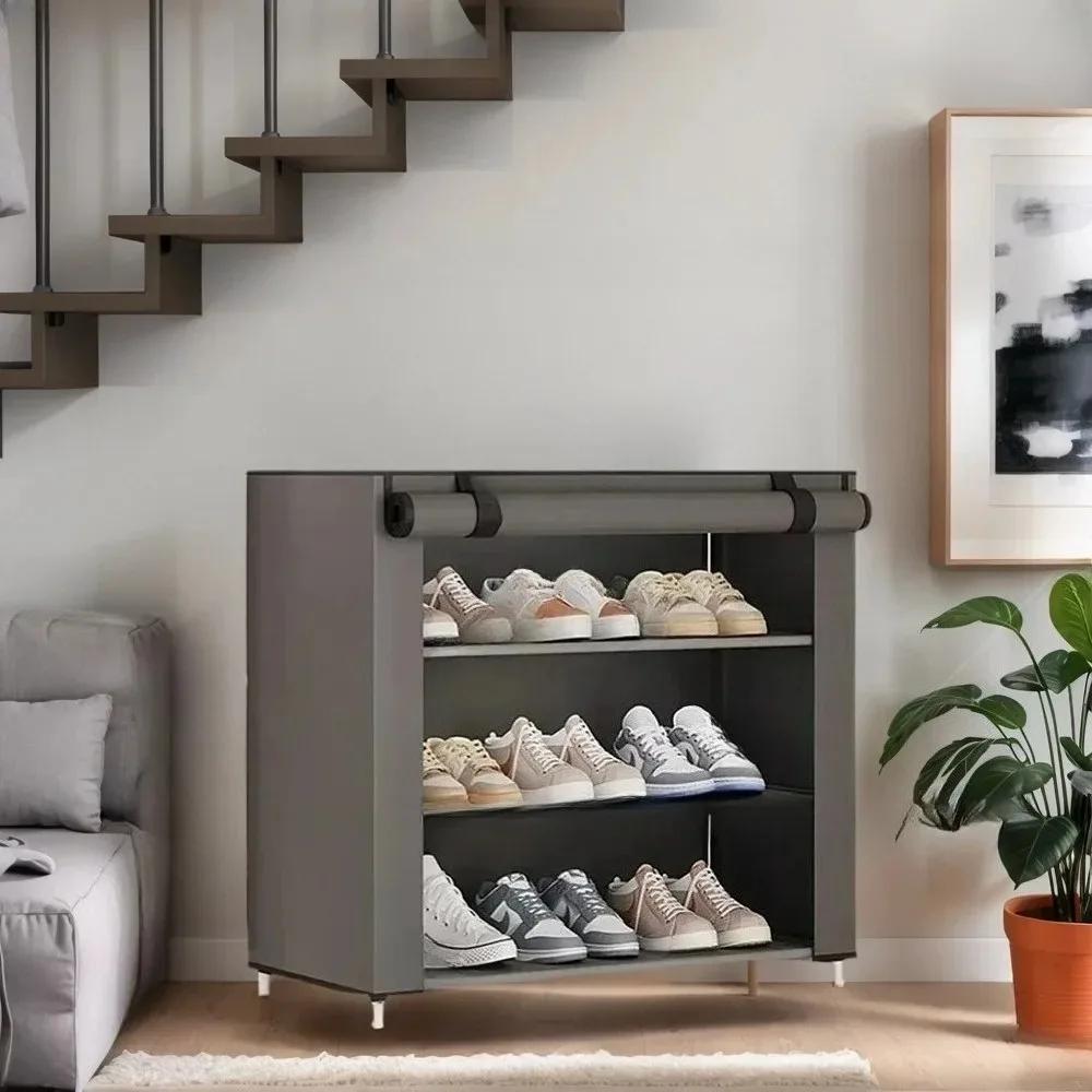 Shoe Cabinet Dustproof Fabric Organizer Large Size Nonwovens Multi Layer Household Thick and Stable Large Capacity Shoe Rack