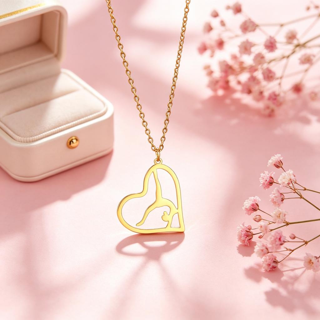 1PC Artistic Love Gymnastics Member Necklace Love Gymnastics Necklace Stainless Steel Gymnastics Enthusiast Souvenir