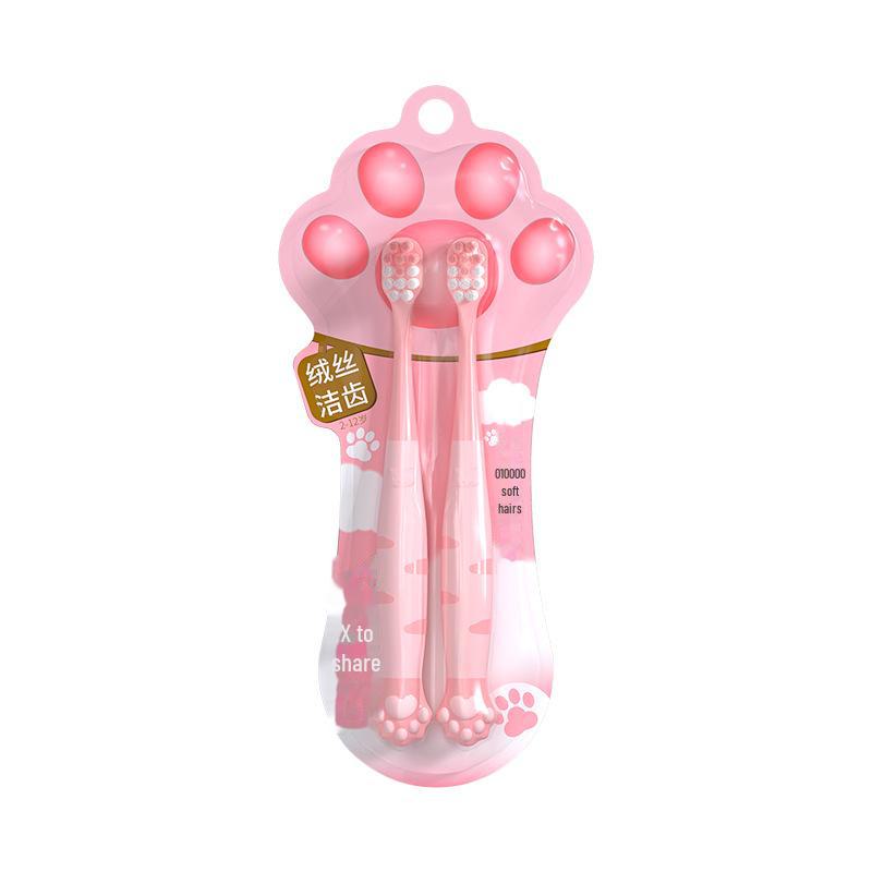 

Детская зубная щетка с мягкой щетиной и рисунком в виде кошачьего когтя