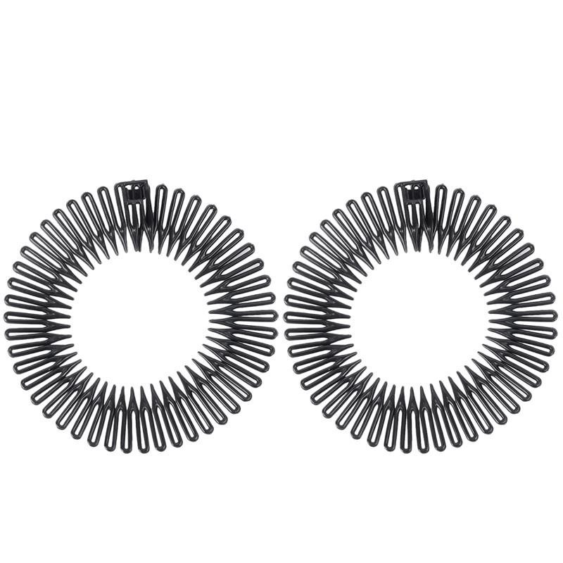 2 Stück Strass Kunststoff Vollkreis Dehnbar Diamant Flexibel Kammzähne Stirnband Haarband Clip Gesichtswaschung Fixiert Haarzubehör