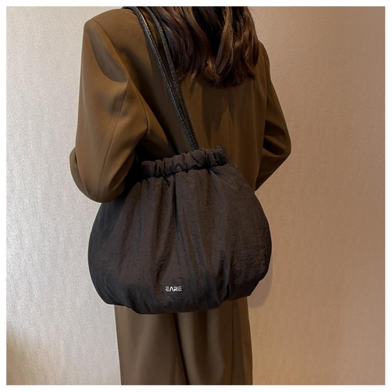 Lässige, flauschige Tasche für Damen, große Kapazität, einzelne Schultertasche, Baumwollhandtasche, ultraleichte Umhängetasche