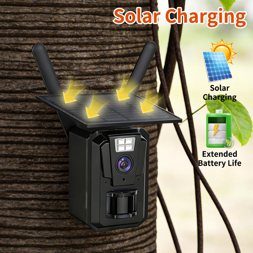 Cameră de vânătoare de exterior 4G alimentată cu energie solară cu viziune nocturnă color