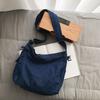 Large Capacity Denim Crossbody Bag Women's Letter Tote Bag Student Shoulder Bag