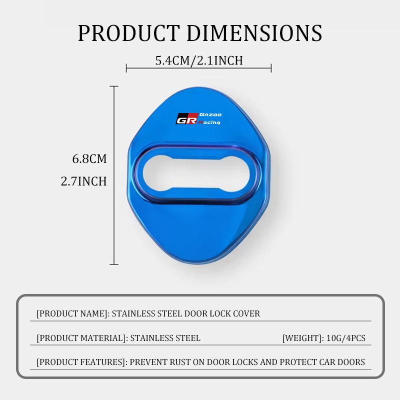 For S2 4Pcs Car Door Lock Buckle Zinc Alloy Protective Covers GR Yaris Corolla Prius Aqua Vios Mirai Hilux Auris CHR JH2