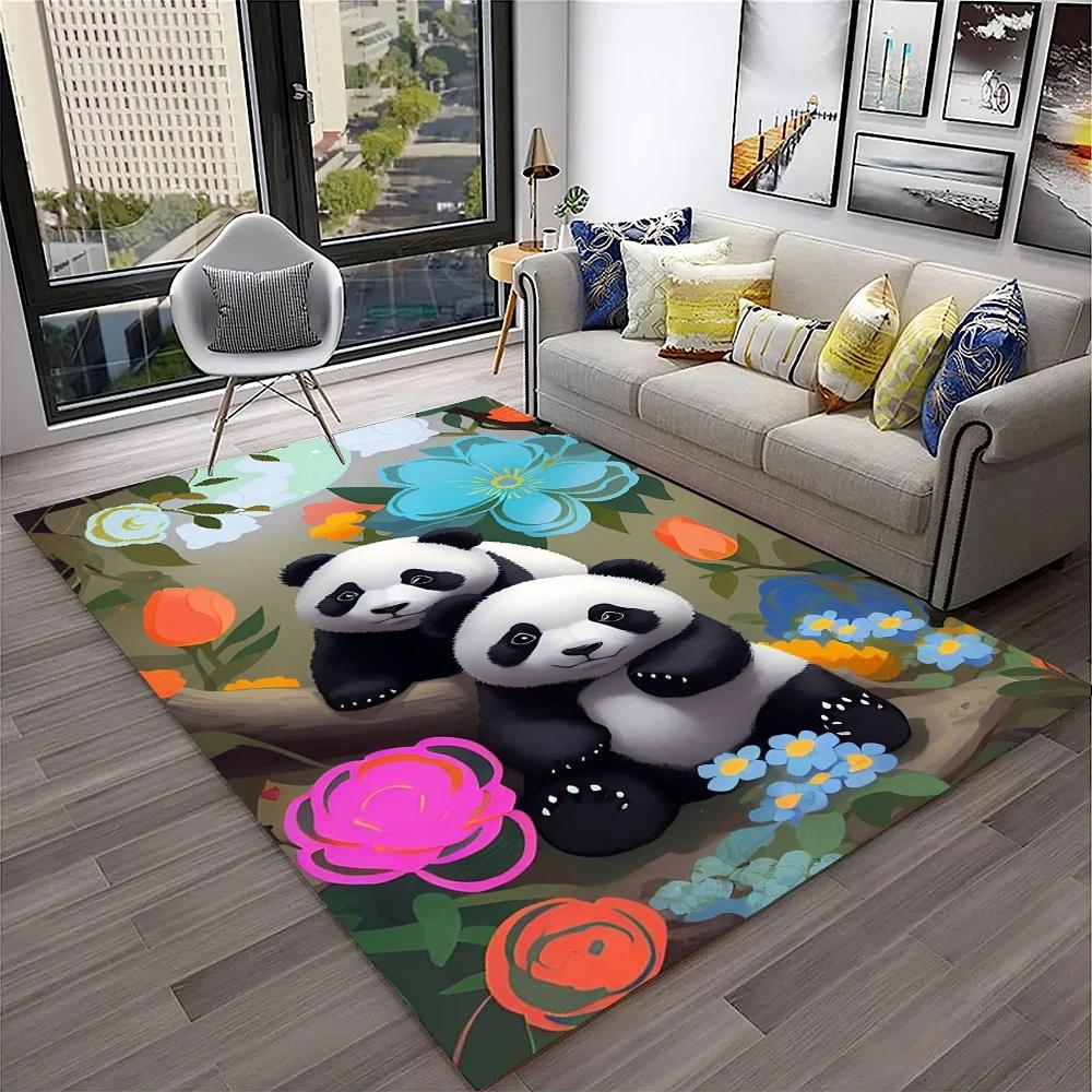 3D Cartoon Cute Panda Animal Child Play Carpet Rug for Home Living Room Bedroom Sofa Doormat Decor,Area Rug Non-slip Floor Mat