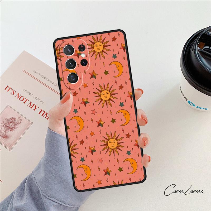 Sun And Moon Star phone case For Samsung Galaxy S24 S25 S23 S22 Ultra Note 10 20 Plus S20 S21 FE Cover