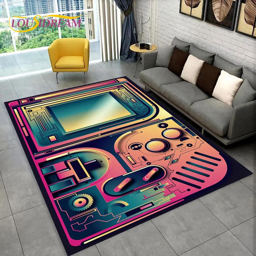 Teppich mit Retro-Spielkonsole Game Boy GBA, Teppich für Zuhause, Wohnzimmer, Kinderzimmer, Sofa, Fußmatte, Dekor, rutschfeste Bodenmatte