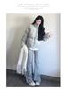 2024 Women's High Waist Gray Sport Flare Pants - Slimming American Style Casual Draping Horseshoe Long Pants