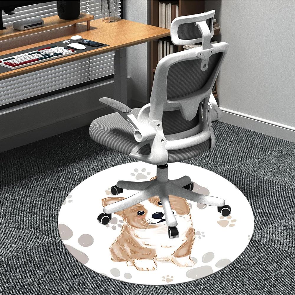 

1pc Paw Prints Office Round Rug, Non-slip, Soft and Durable Office Rug for Interior Decoration, Perfect for Office, Beautiful Decoration yy260312011 80cm by 80cm