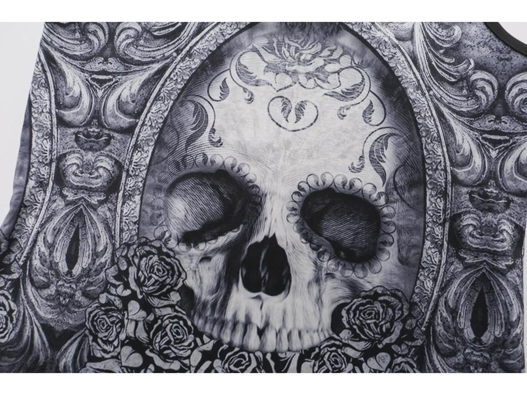 Women's Alien Skull Digital Print Backless Vest