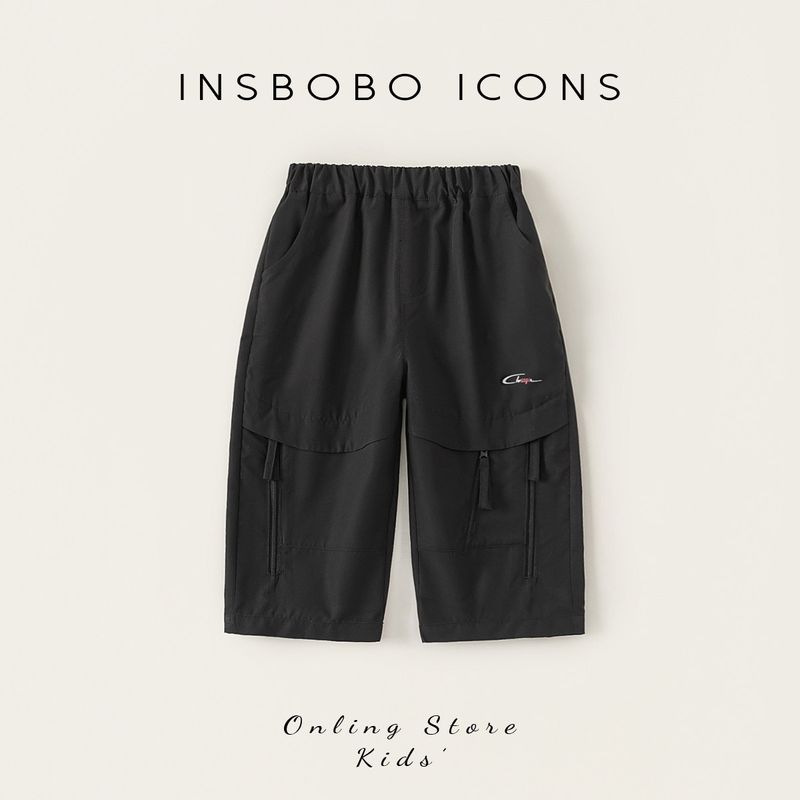 Insbobo Children s Pants 2025 Autumn New Style Boys  Cargo Pants Girls  Autumn Long Pants Baby Children s Trendy Clothing Black 100