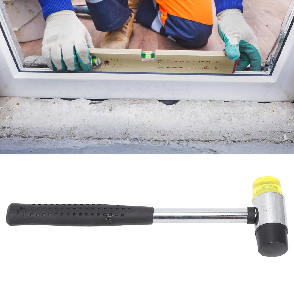 Rubber Hammer Double Faced Steel Pipe Handle Hand Tool for Installation Repair