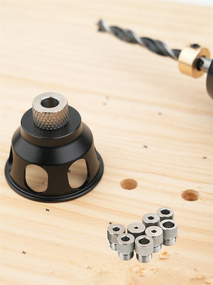 Vertikální vrtací vodítka Přípravky Vrták pro kapsové otvory Polohovadlo Vodítko pro přímý úhel Lokátor Kolíkovací přípravek Nástroje pro děrování otvorů pro tesařství