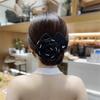 Hair Band Easy to Use French Spiral Hair Tie with 3D Mesh Yarn Flower Decor Wire Bun Maker Hair Accessories