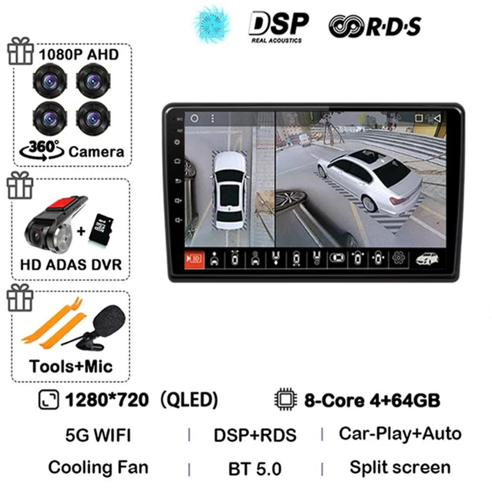 Android 14 Multimedia Video Player Car Radio GPS CarPlay Stereo Sound 2007-2015 Model For Hyundai H1 II 2TQ Supporting 4G 2K
