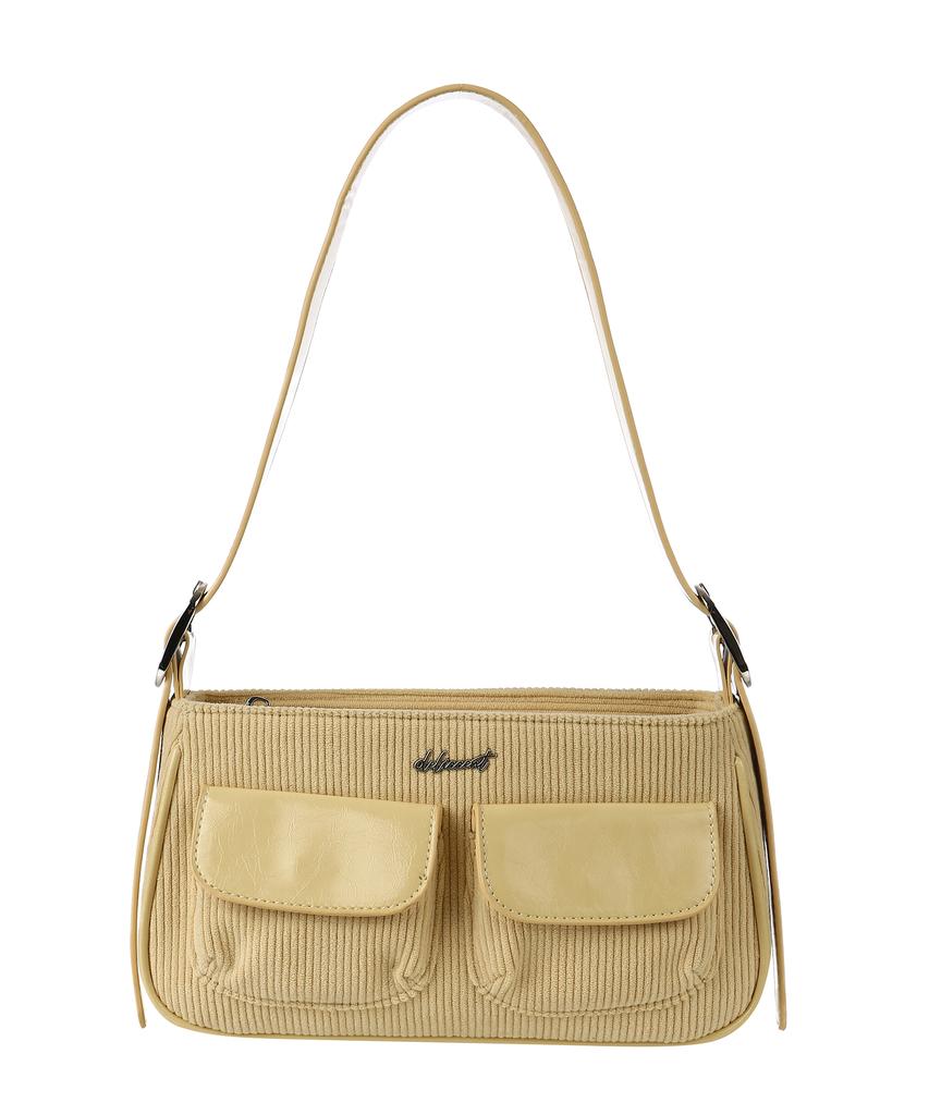 Deliccent Two-Pocket Corduroy Bag [3 Colors]