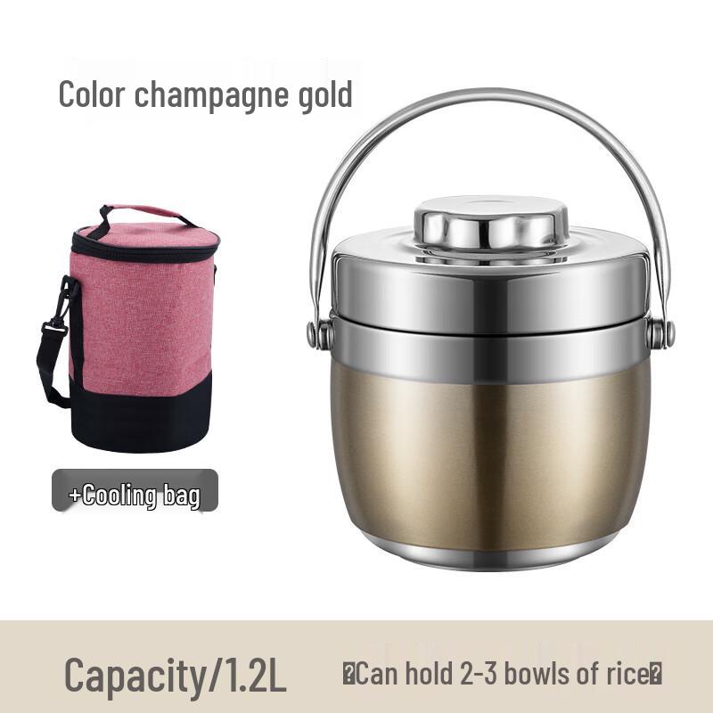 Portable Double-Layer 304 Stainless Steel Thermal Lunch Box