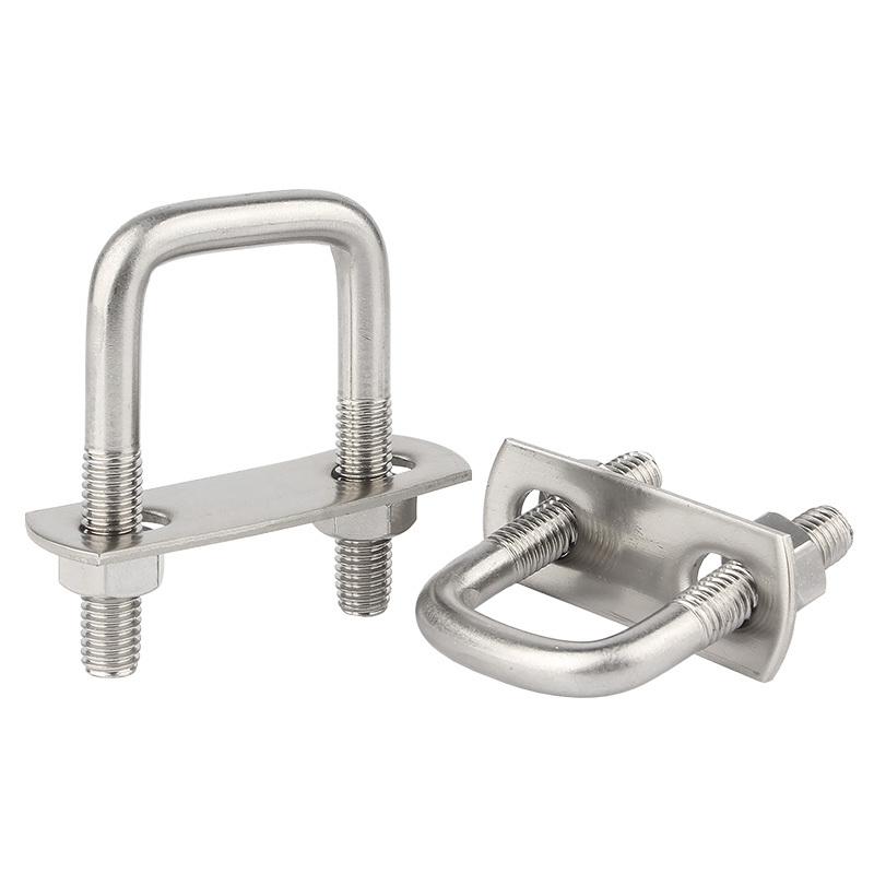 1/2 Sätze M8 M10 M12 304 Edelstahl Quadratische Klemme Rechtwinklig U-Schraubenmuttern Plattenbleche U-Bolzen Set