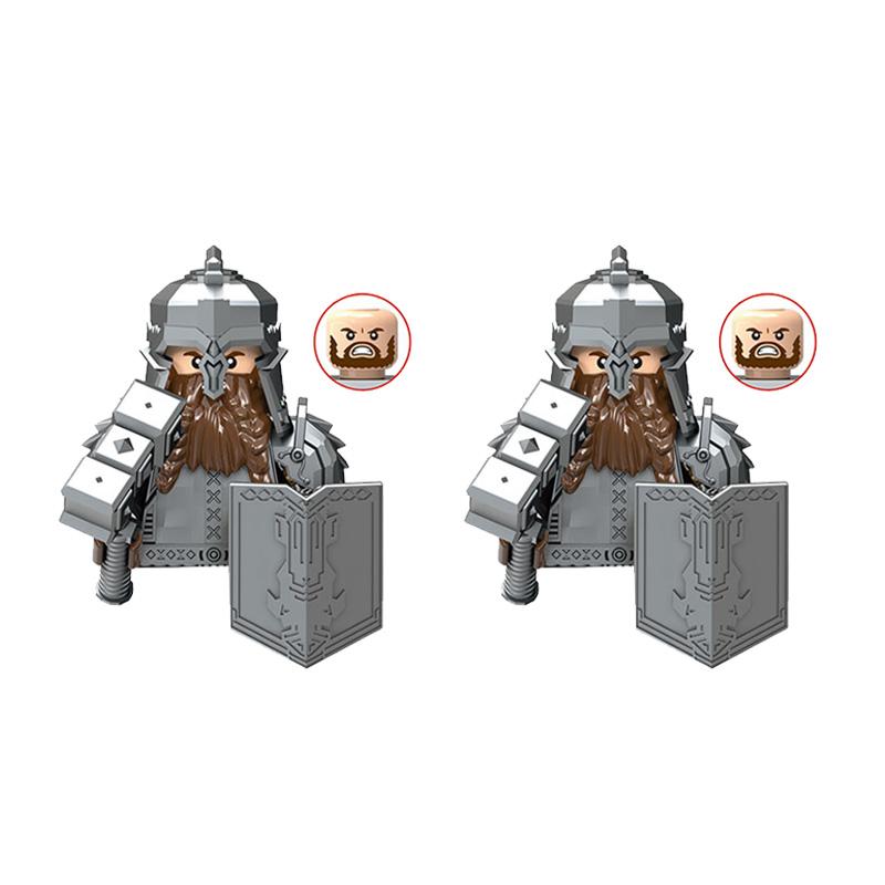 Mittelalter Herr der Ringe Durins Volk Zwergenkrieger Antike Militärsoldaten Figuren Ausrüstung Waffe Bausteine Spielzeug