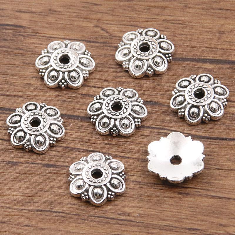 

Античні срібні роздільники-квіти: Багатостильовий, порожнистий дизайн для DIY браслетів та намист