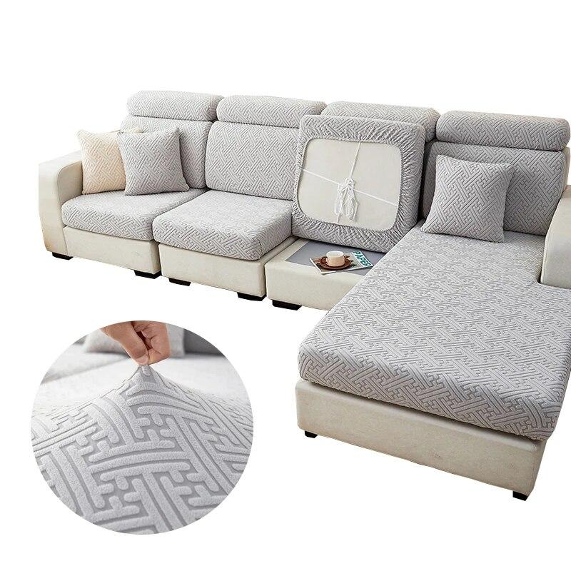 1pc jacquard plush sofa cushion cover, chalse long cover, back cushion slipcover ,stretch protector for 1/2/3/4 seat couch cover
