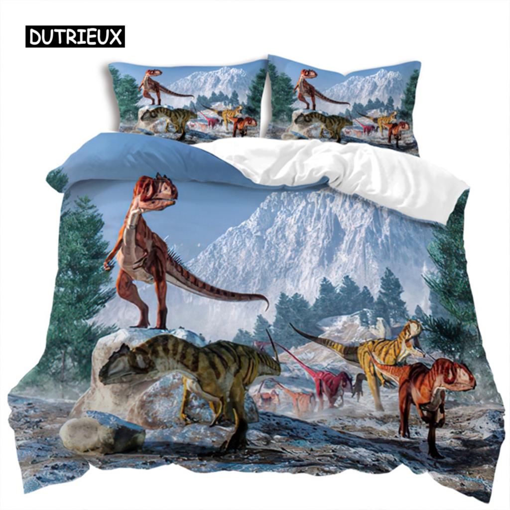 Duvet Cover Jurassic World Park Dinosaur Twin Double Microfiber Animal Comforter Cover  Dinosaur Bedding For Kids Teens Room