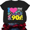 Вбрання 90-х для жінок Я люблю 90-ті Футболки з коротким рукавом Футболка на тематичну вечірку 90-х Повсякденні ретро Топи 90-х