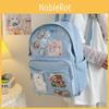 Student Backpack Simple With Transparent Compartments And Badges Pendant