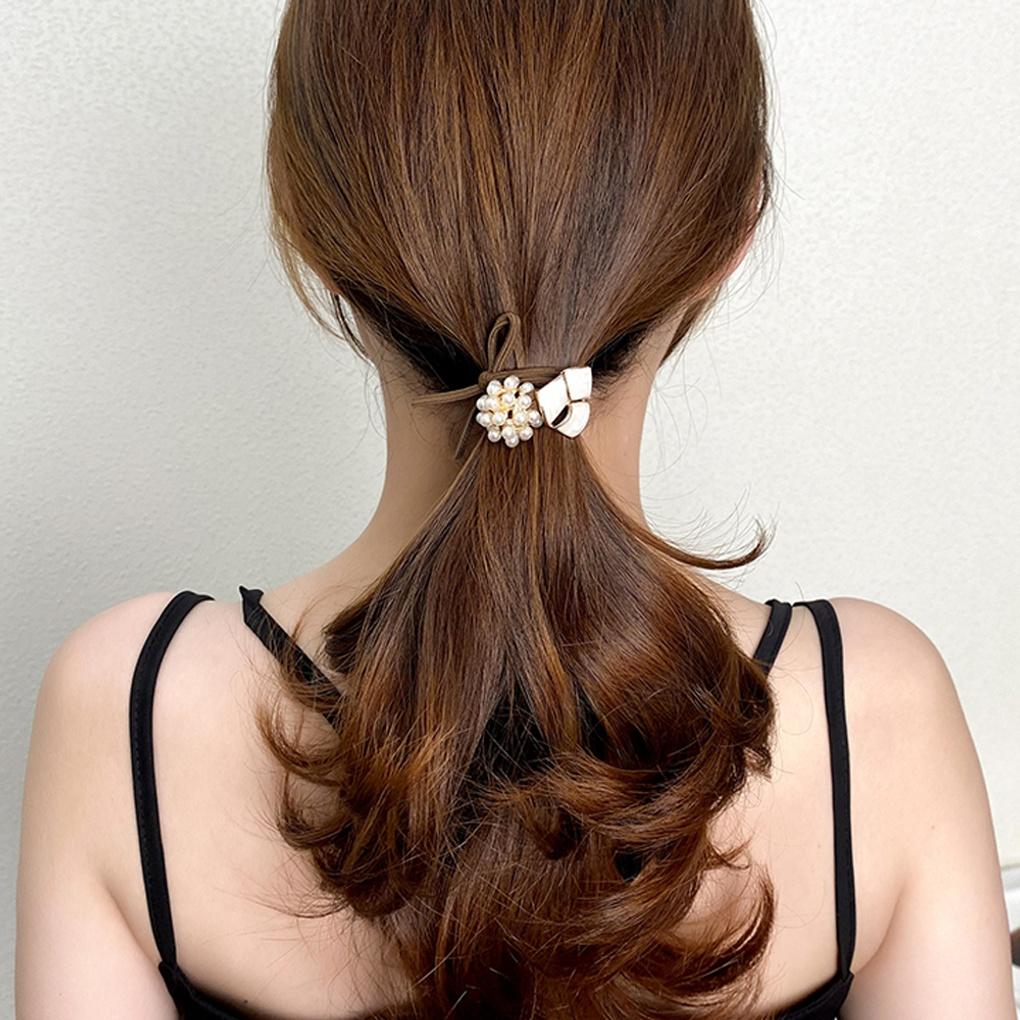 Enamel Marble Pearl Flower Hair Band 3p