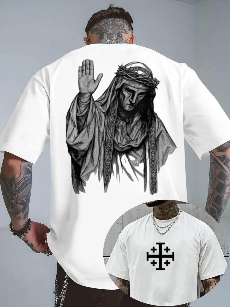 Unisexs Cotton TShirt European Size Baldwin of Jerusalem Leper King Crusader Round Neck Short Sleeve Print Casual Top 2026
